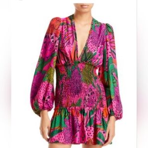 NWT FARM Rio Cool Leopards Pink Mini Dress Women's Medium